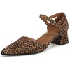 Brown Leopard Print Suede