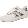 Warm White Leather/Beige Snake Print