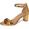 image:imageNaturalizer womens Vera Heeled SandalsYellow Metallic Snake Print Leather