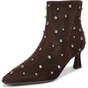 Chocolate Brown Studded Suede