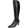 Black Croco Wide Calf