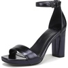 Navy Metallic Leather