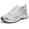 White Mesh/Silver Leather